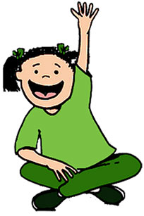 cartoon child raising their hand