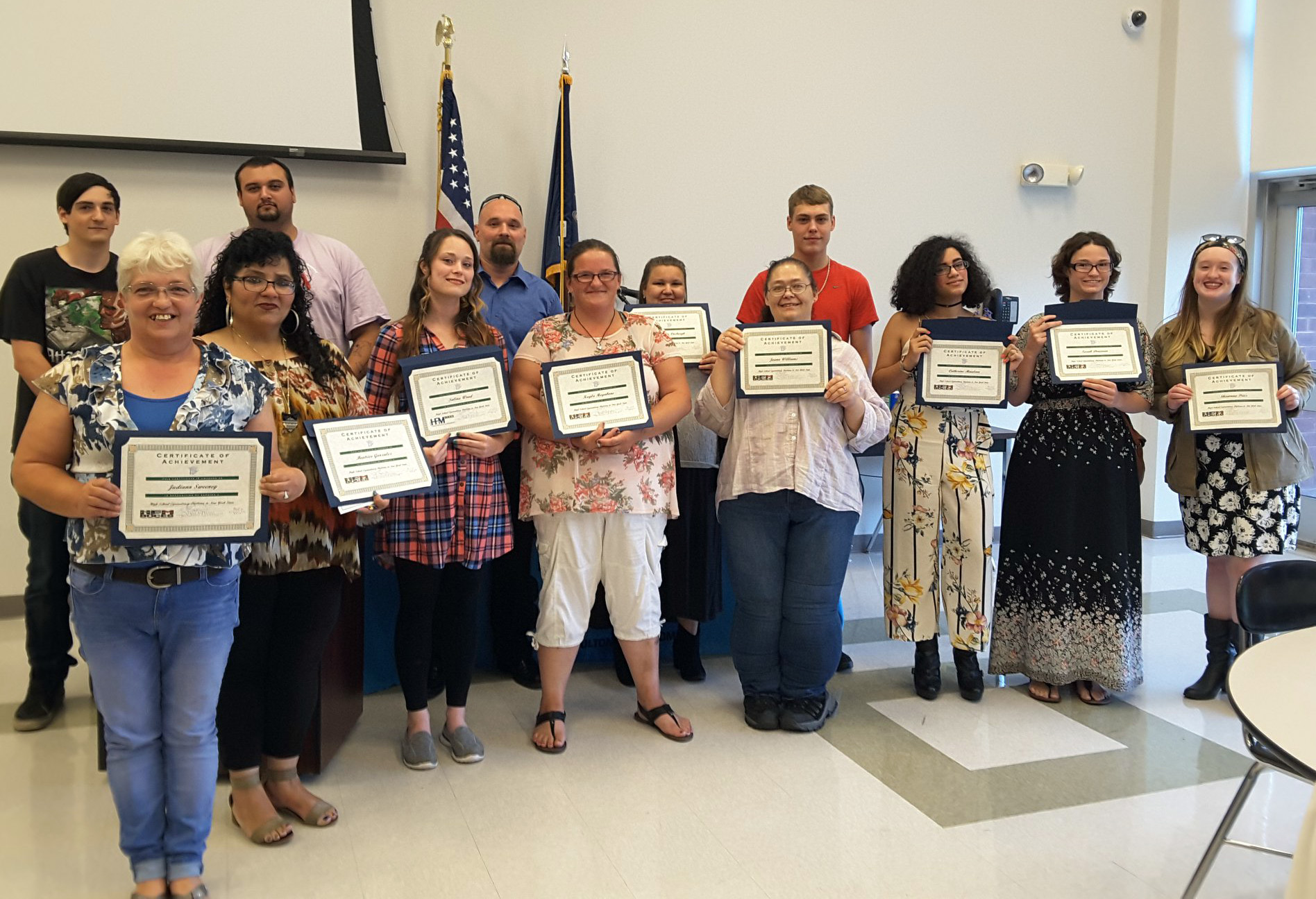 Many of the 2017-18 graduates of HFM Adult Literacy program attended a ceremony in their honor Aug. 20. Forty-five graduates completed the program this year.