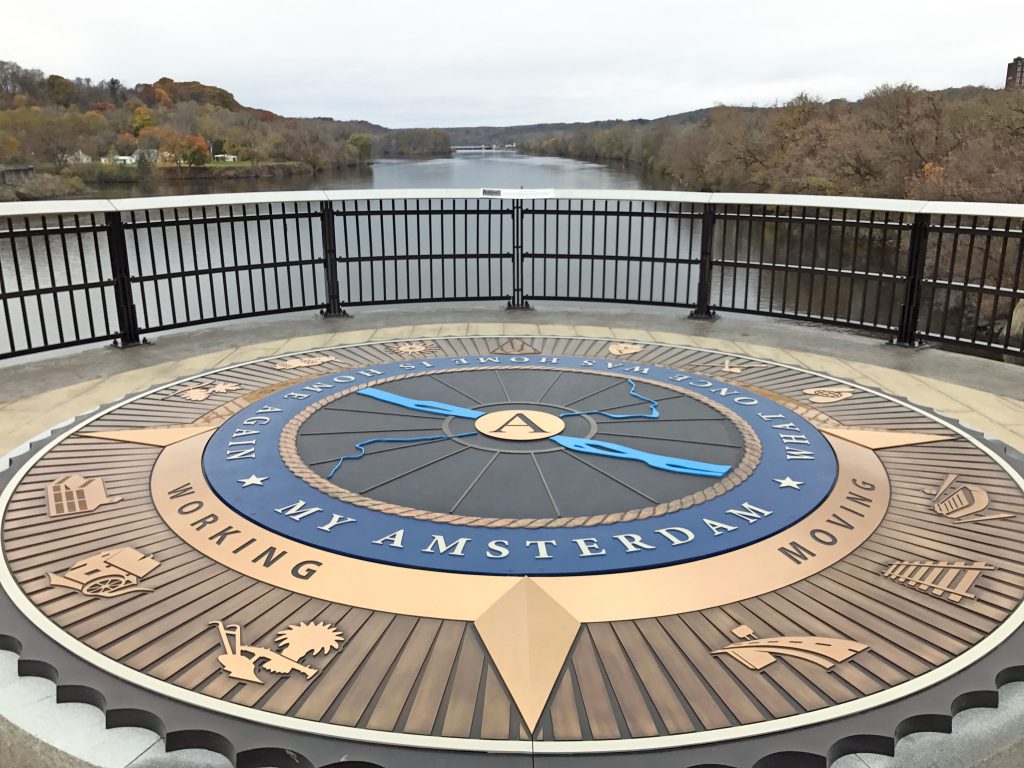 View from the Overlook bridge looking west down the Mohawk River