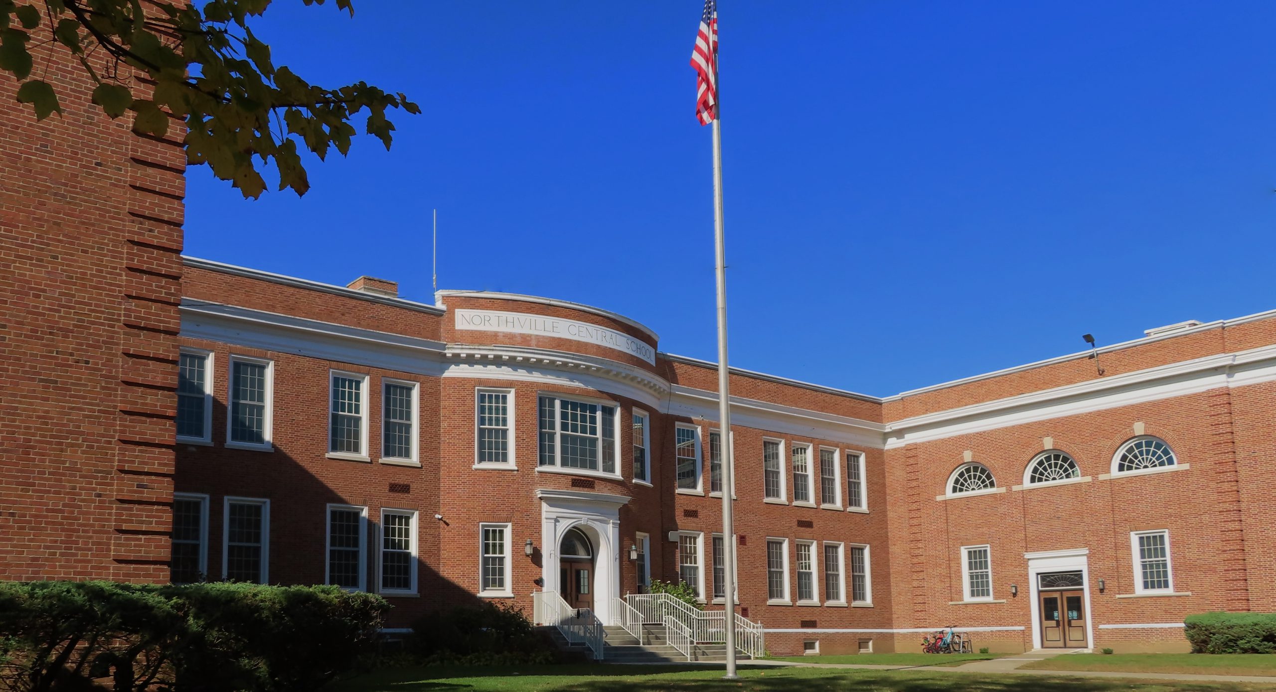 exterior shot of front of Northville school