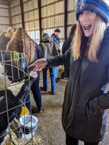 A PTECH students smiles during a visit to Dygert Farms Creamery