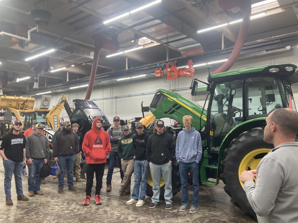 HFM CTE Encon students are given a tour of the SUNY Cobleskill Diesel Technology program.