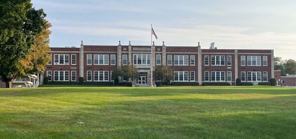 Pictured is the front of the Mayfield Central School Jr/Sr High School building.