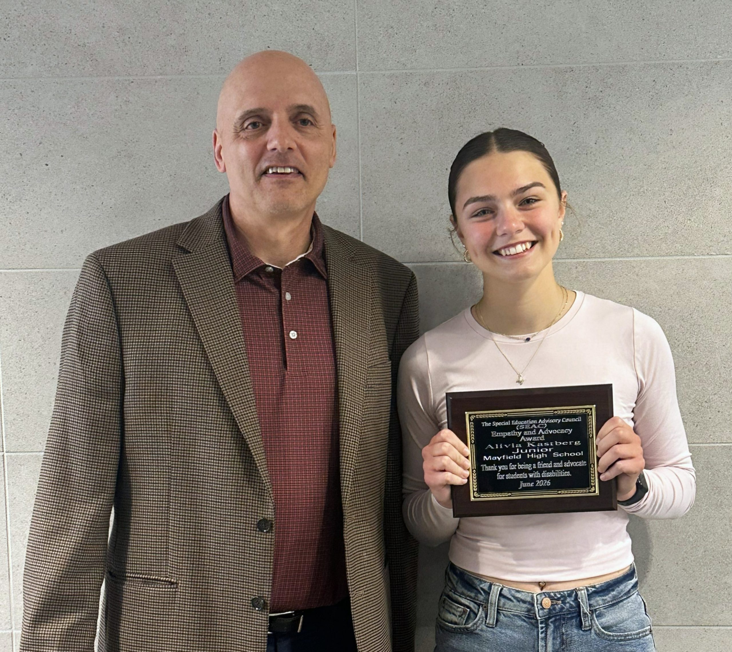 Mayfield Student Recognized as First Annual SEAC Award Recipient